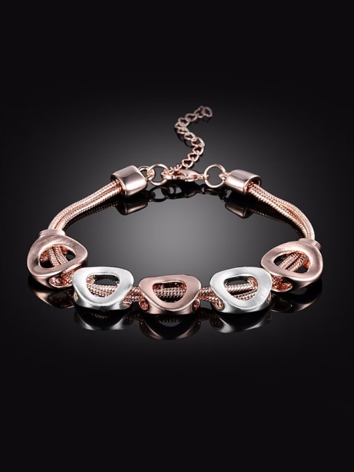 bracelet Adjustable Length Rose Gold Plated Double Color Necklace