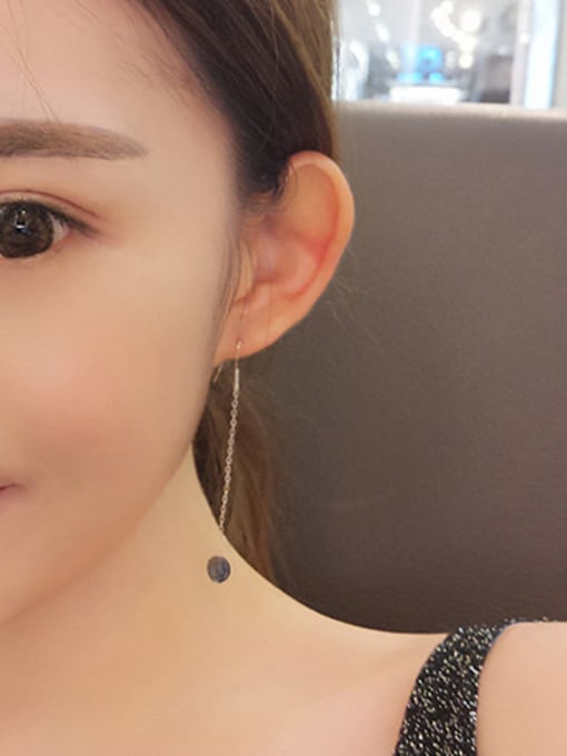 Peng Yuan Simple Blue Crystal Drop Earrings 1