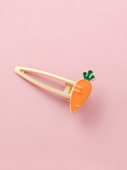 D Carrot Alloy With Rose Gold Plated Cute Friut Barrettes & Clips
