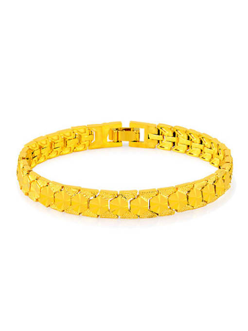 Yi Heng Da Delicate 24K Gold Plated Geometric Shaped Copper Bracelet 0