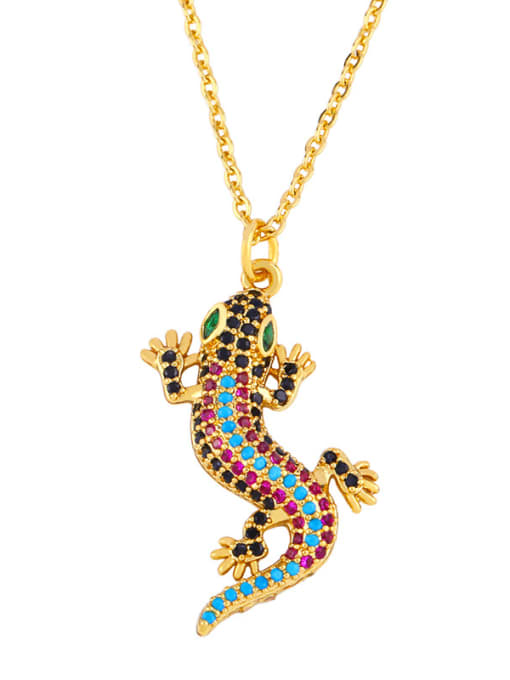 Lizard Copper With 18k Gold Plated Fashion Animal Fish Tail Necklaces