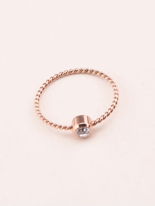 GROSE Simple Twisted Zircon Fashion Ring 0