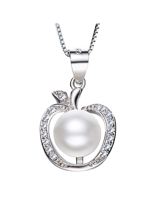 White 2018 2018 2018 S925 Silver Pearl Necklace