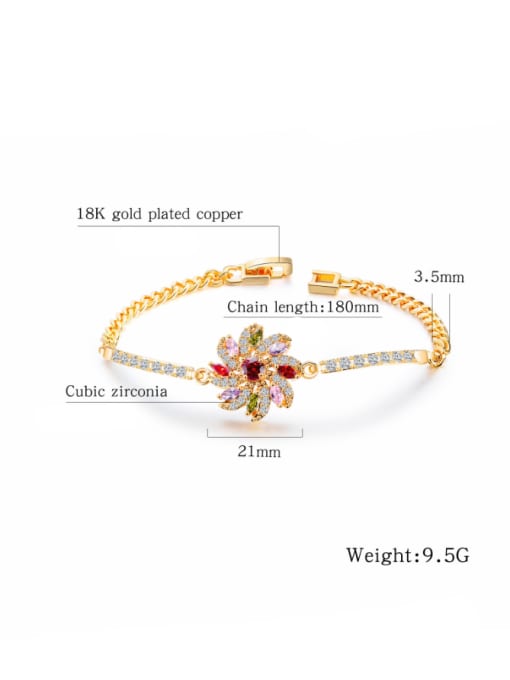 Open Sky Copper With 18k Gold Plated Ethnic Flower Bracelets 2