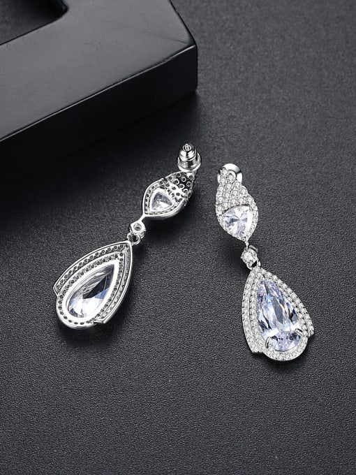 BLING SU Copper With White Gold Plated Fashion Water Drop Drop Earrings 2