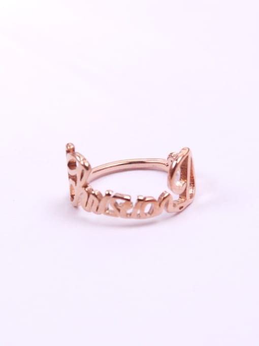 GROSE Alphabet Pattern Rose Gold Plated Ring 0