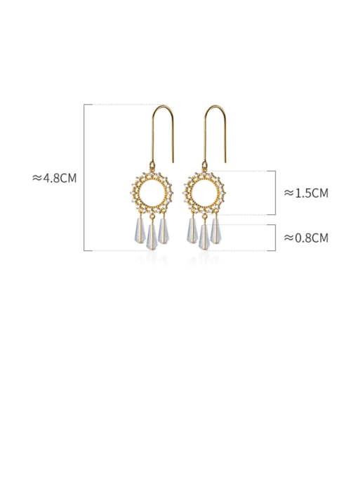 Rosh 925 Sterling Silver With Gold Plated Bohemia Round Hook Earrings 2