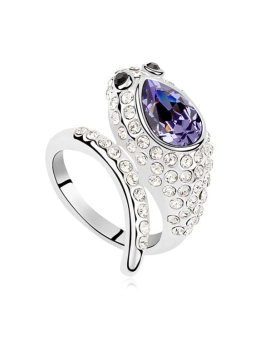 purple Personalized Shiny austrian Crystals Snake Alloy Ring