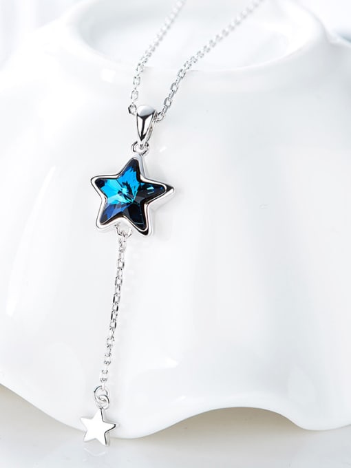 CEIDAI Fashion Blue Star austrian Crystal Copper Pendant 2