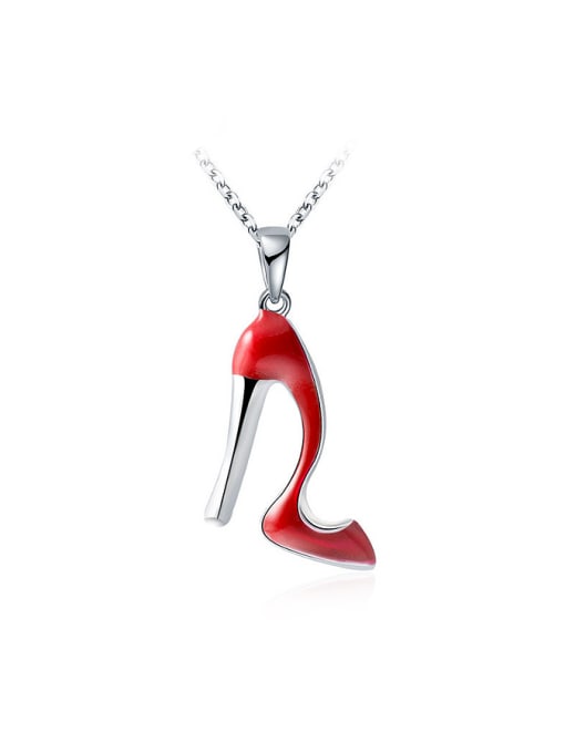 Ronaldo Elegant Red High Heels Enamel Necklace 0