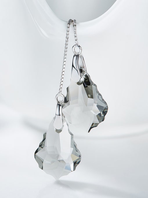 CEIDAI Simple Water Drop shaped austrian Crystal Line Earrings 3