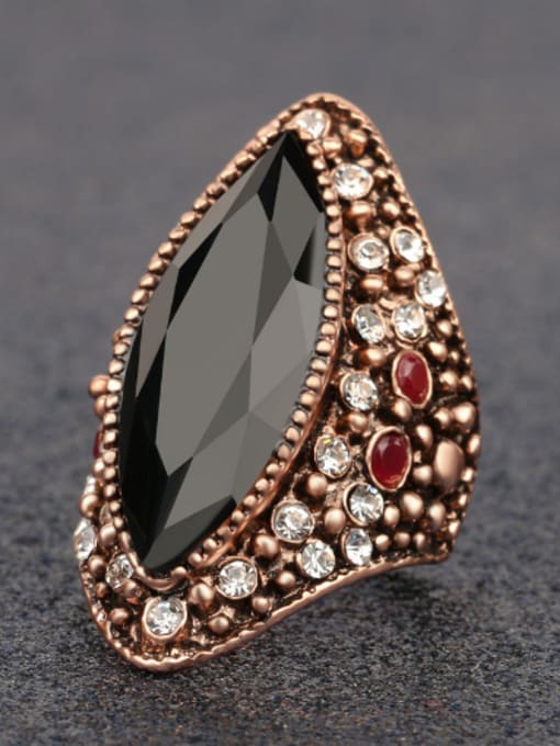 Gujin Retro style Oval Resin stone Rhinestones Alloy Ring 2