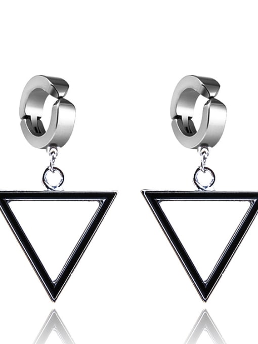 Triangle Stainless Steel With Classic Heart Stud Earrings