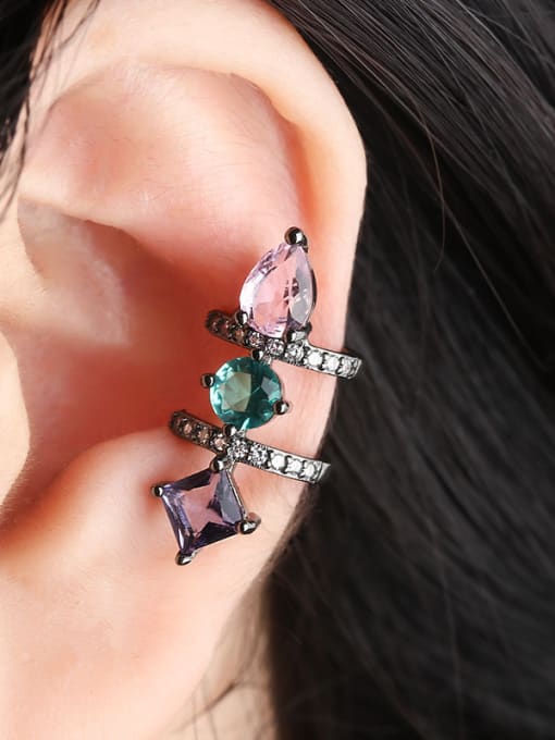 ROSS Copper With Cubic Zirconia Delicate Geometric Stud Earrings 1