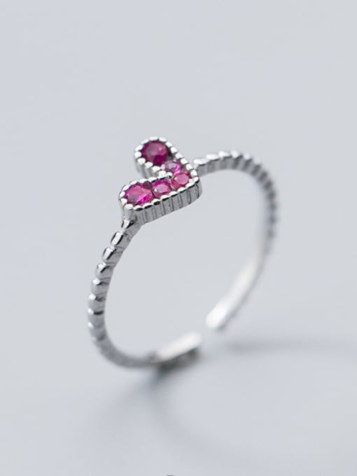 Rosh S925 silver ring, female wind fashion, purple diamond, love ring, sweet temperament, open finger index J4451 3