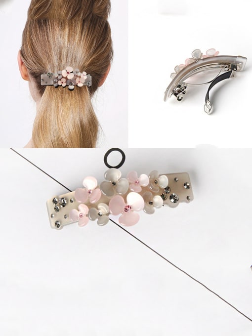 Chimera Alloy With Platinum Plated Fashion Flower  Horsetail Clip