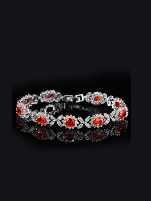 Red Luxury Zircon Evening Party Bracelet