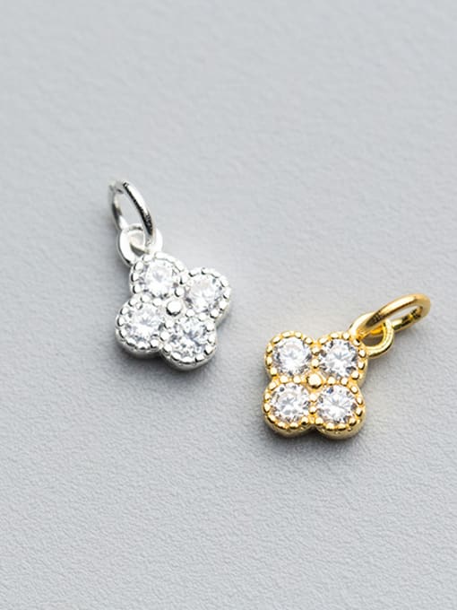 FAN 925 Sterling Silver With 18k Gold Plated Delicate Flower Charms