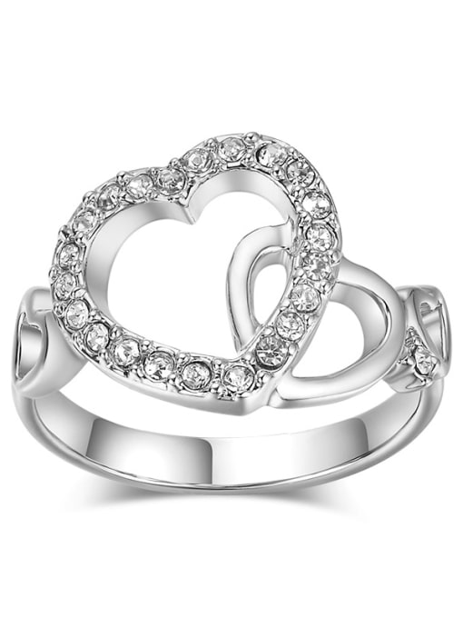 ZK Hollow Double Hearts -shaped Birthday Ring 2