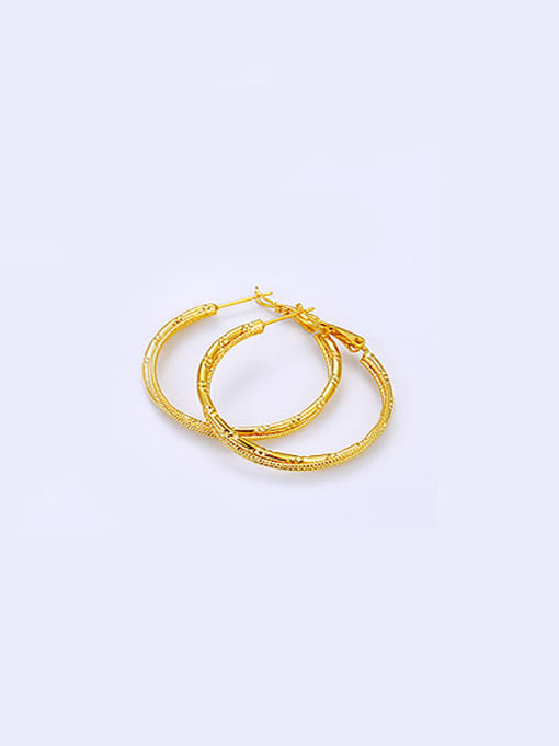 XP Copper Alloy 24K Gold Plated Simple Big hoop earring 2