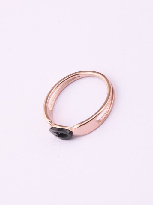 GROSE Geometric Black Agate Round Ring 1