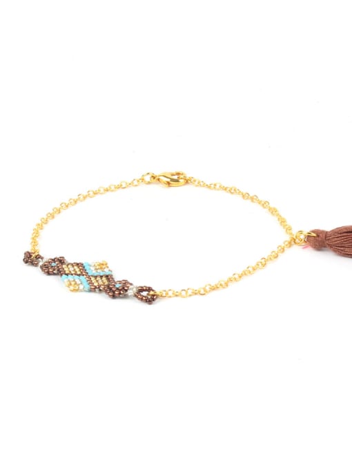 HB548-C Gold Plated Alloy Handmade Fashion Colorful Bracelet