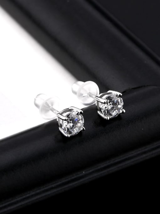 OUXI Simple Tiny Cubic Zircon Stud Earrings 2