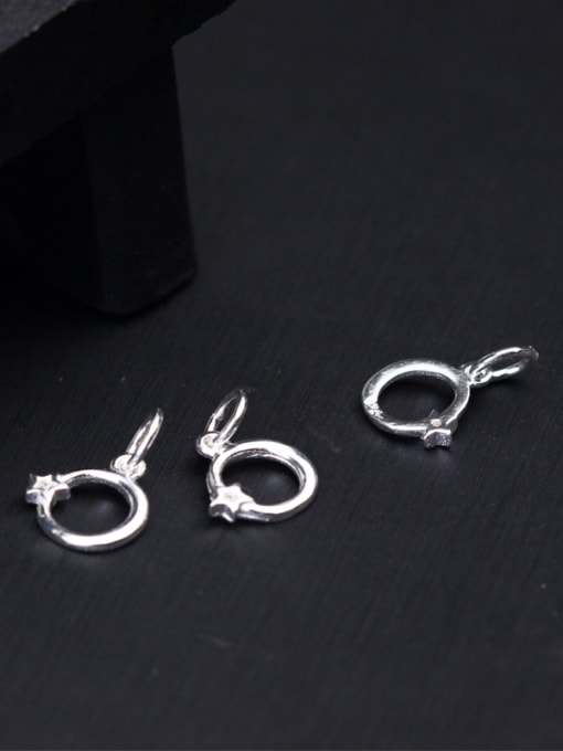 FAN 925 Sterling Silver With Silver Plated Zirconium geometry Charms 3