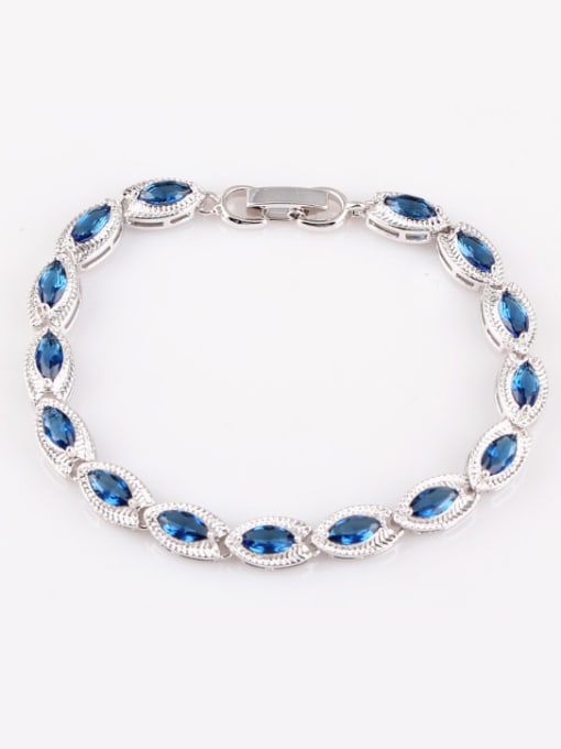 Blue Leaves  Fresh Zircon Elegant Stylish Anti-allergic Bracelet