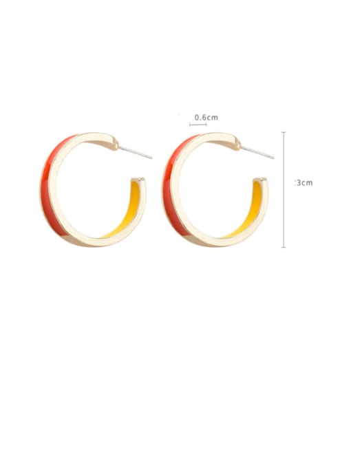 Girlhood Alloy With Gold Plated Simplistic Round Hoop Earrings 3