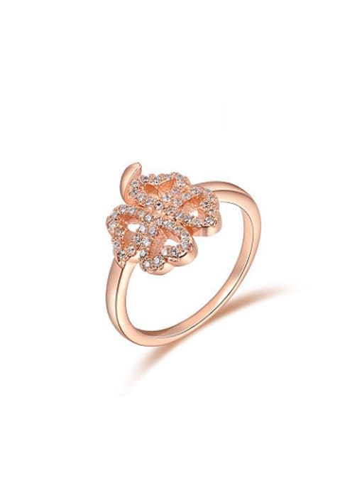 Ronaldo All-match Bowknot Shaped Rose Gold Copper Ring 0