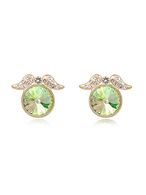 green Simple Cubic austrian Crystal Alloy Stud Earrings