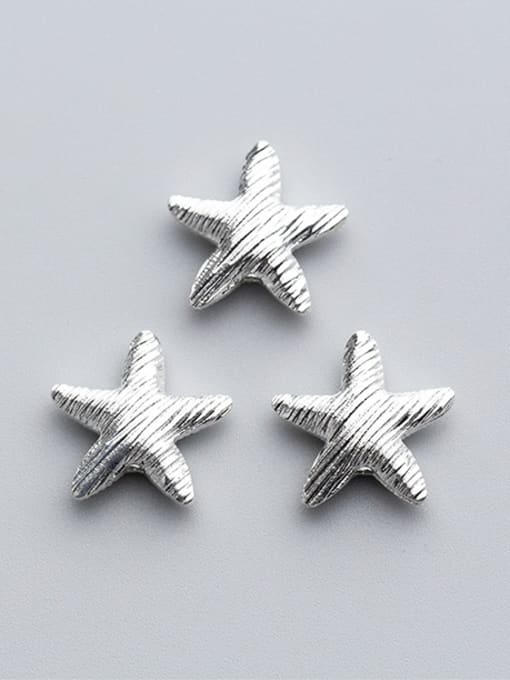 FAN 925 Sterling Silver With Silver Plated Personality Star Beads 0