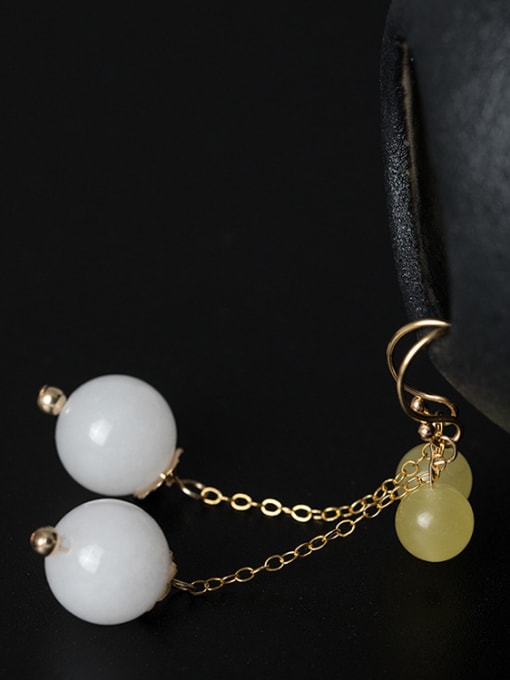 SILVER MI Fashion Natural Stone Beads 925 Silver Earings 1