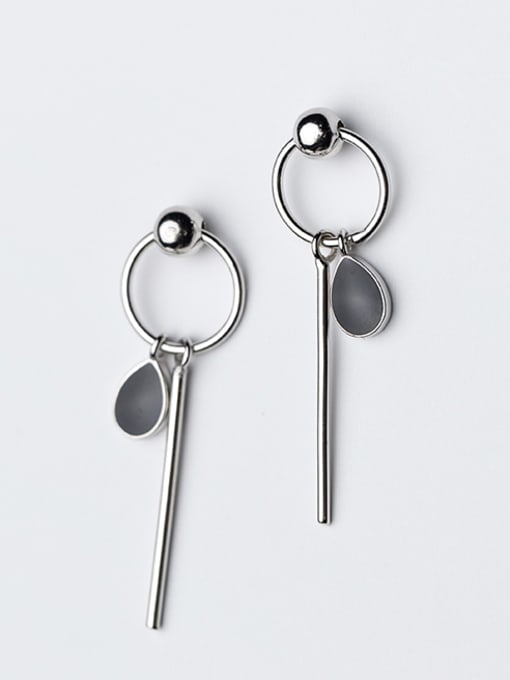 Rosh Delicate Water Drop Shaped S925 Silver Glue Drop Earrings