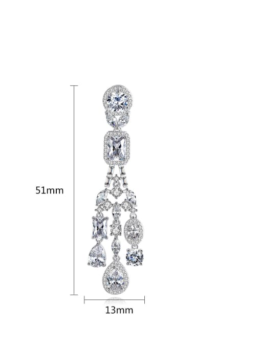 BLING SU Copper With Platinum Plated Delicate Cubic Zirconia Stud Earrings 4