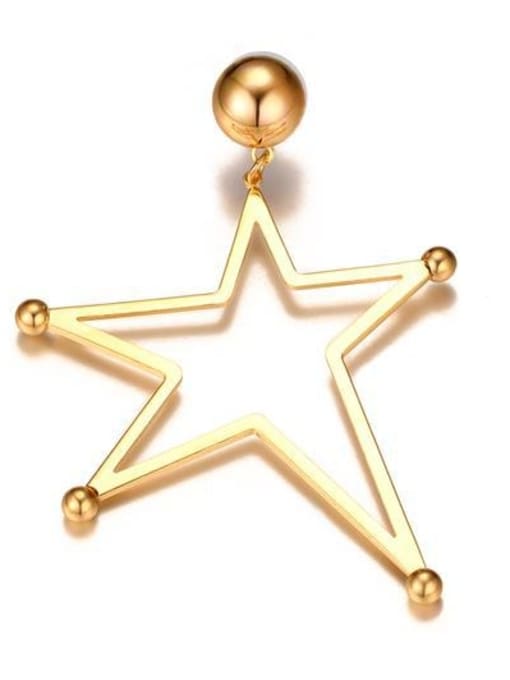 CONG Fresh Gold Plated Star Shaped Asymmetry Drop Earrings 2