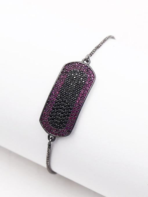 Black / Purple Rectangle Stretch Bracelet
