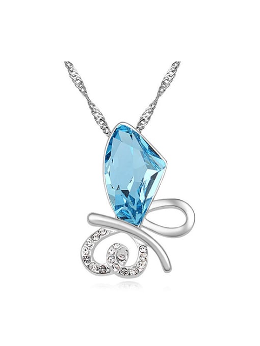 QIANZI Elegant Shiny austrian Crystal Alloy Necklace
