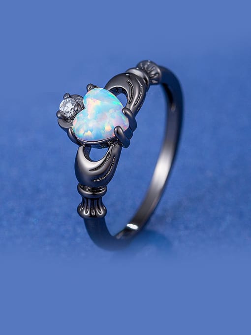 Black flower Shaped Ring