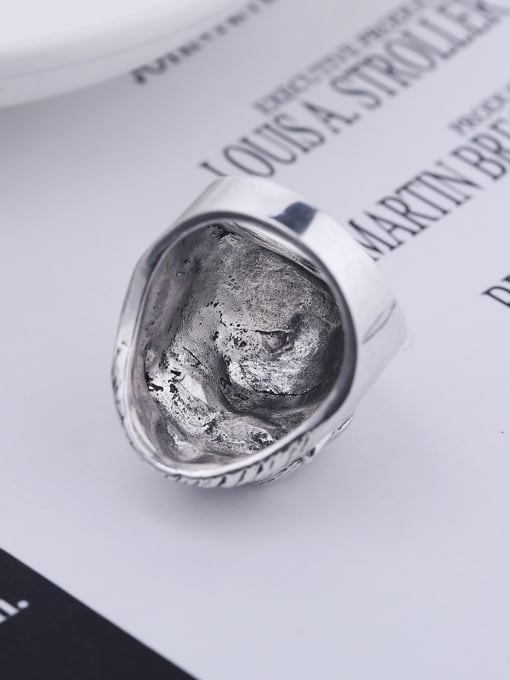 Wei Jia Punk style Antique Silver Plated Orangutan Alloy Ring 2