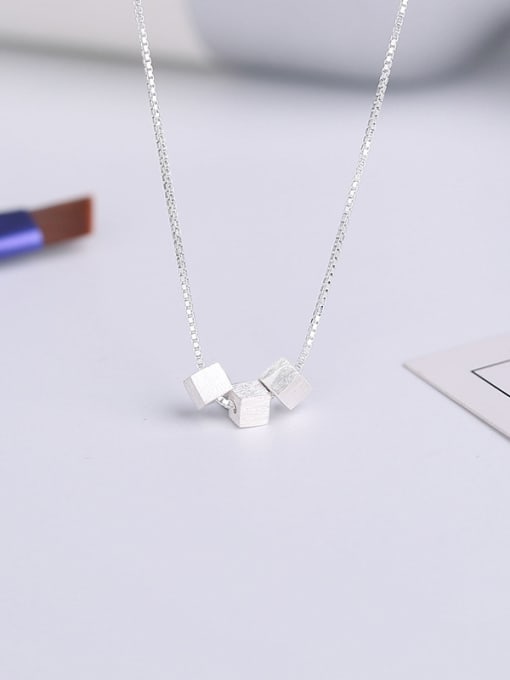 White 2018 2018 925 Silver Square Necklace