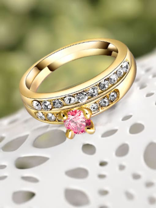 Ronaldo Pink 18K Gold Plated Geometric Ring 1