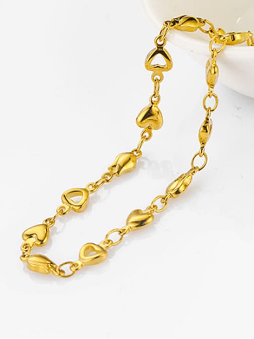 XP Copper Alloy 23K Gold Plated Simple style Heart-shaped Bracelet 2