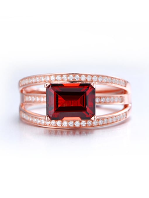 Deli Fashion Garnet Gemstone Zircon Engagement Ring 1