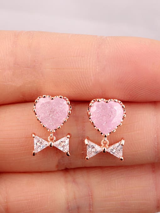 Pink Butterfly Ice Flower Zirconium Lovely, Sweet and Exquisite stud Earring