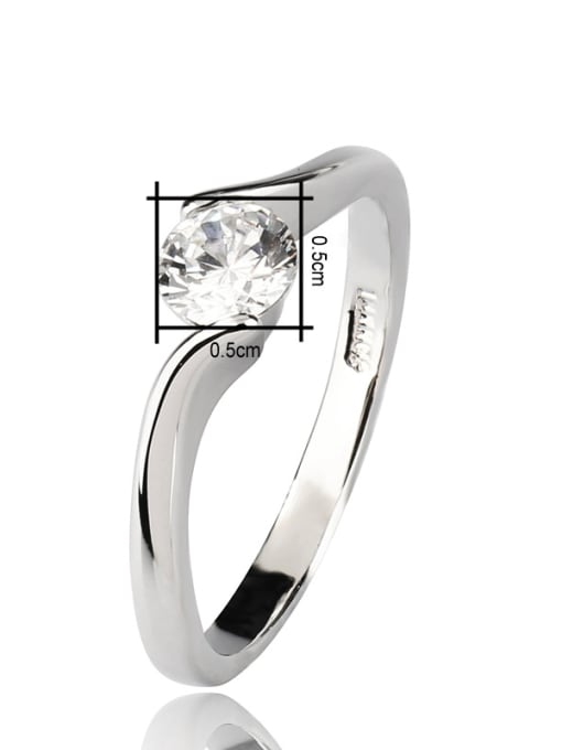 ZK Classical Simple Single Line Ring with Zircon 2