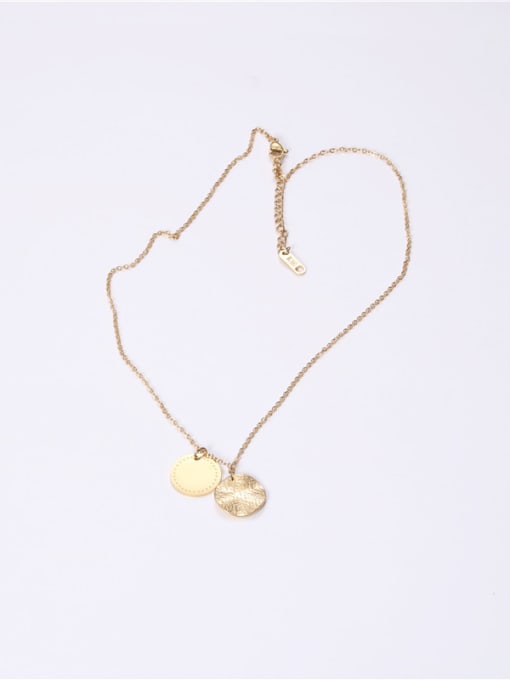 GROSE Titanium With Gold Plated Simplistic Smooth Round Necklaces 1