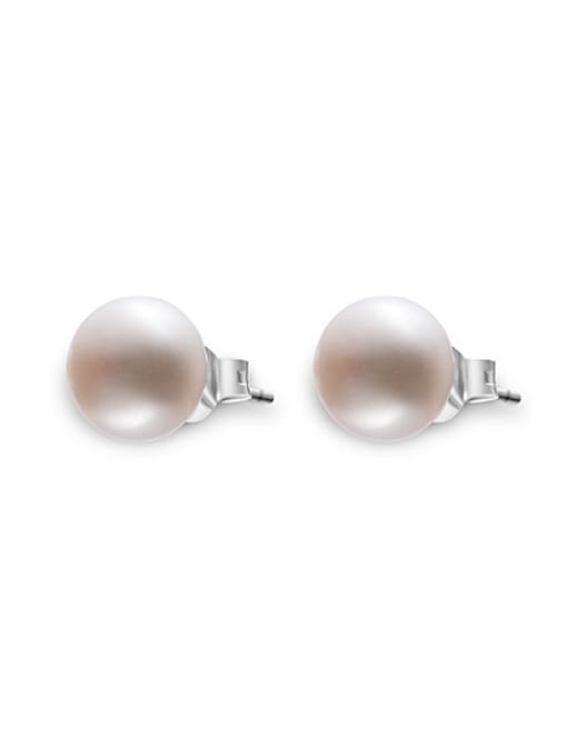 EVITA PERONI Simple Oblate Freshwater Pearl stud Earring 0