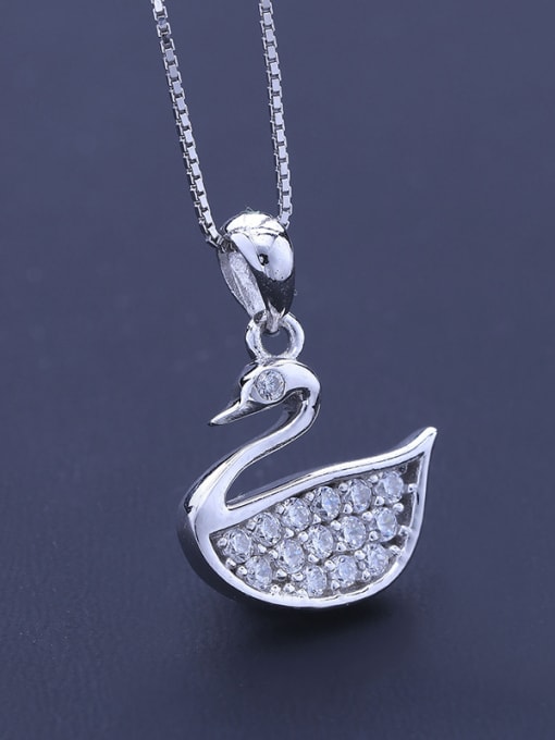 One Silver All-match Swan Necklace 0